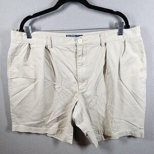 Ralph Lauren Polo Chino Tyler Shorts Mens 42 Khaki Pleated Classic Cotton Casual